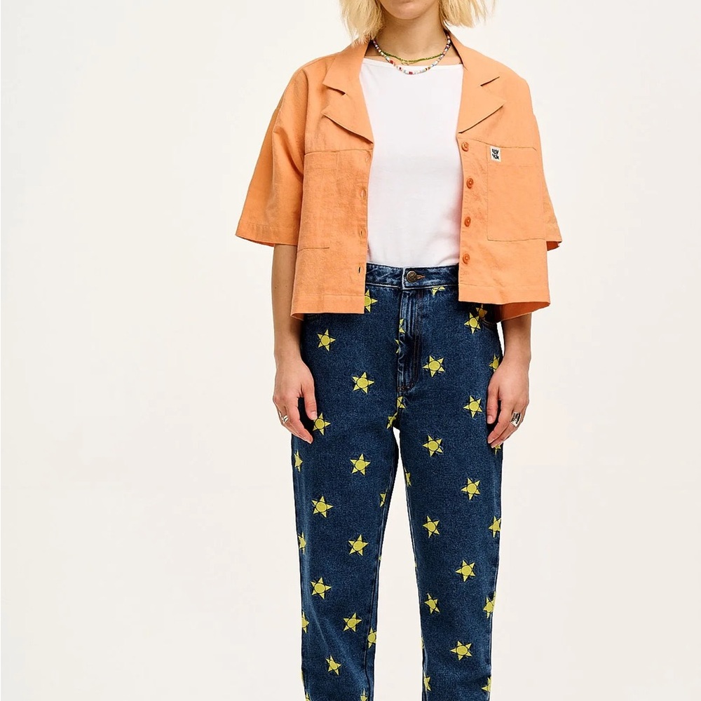 Lucy & Yak | High Rise Dana Mom Jeans - 34L | Rare Solange Embroidery